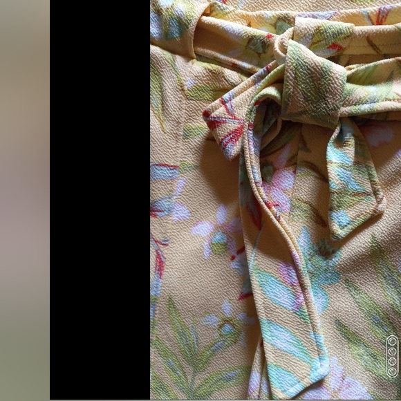 Belted Floral Flow Leg Yellow Pants - Picture 15 of 15